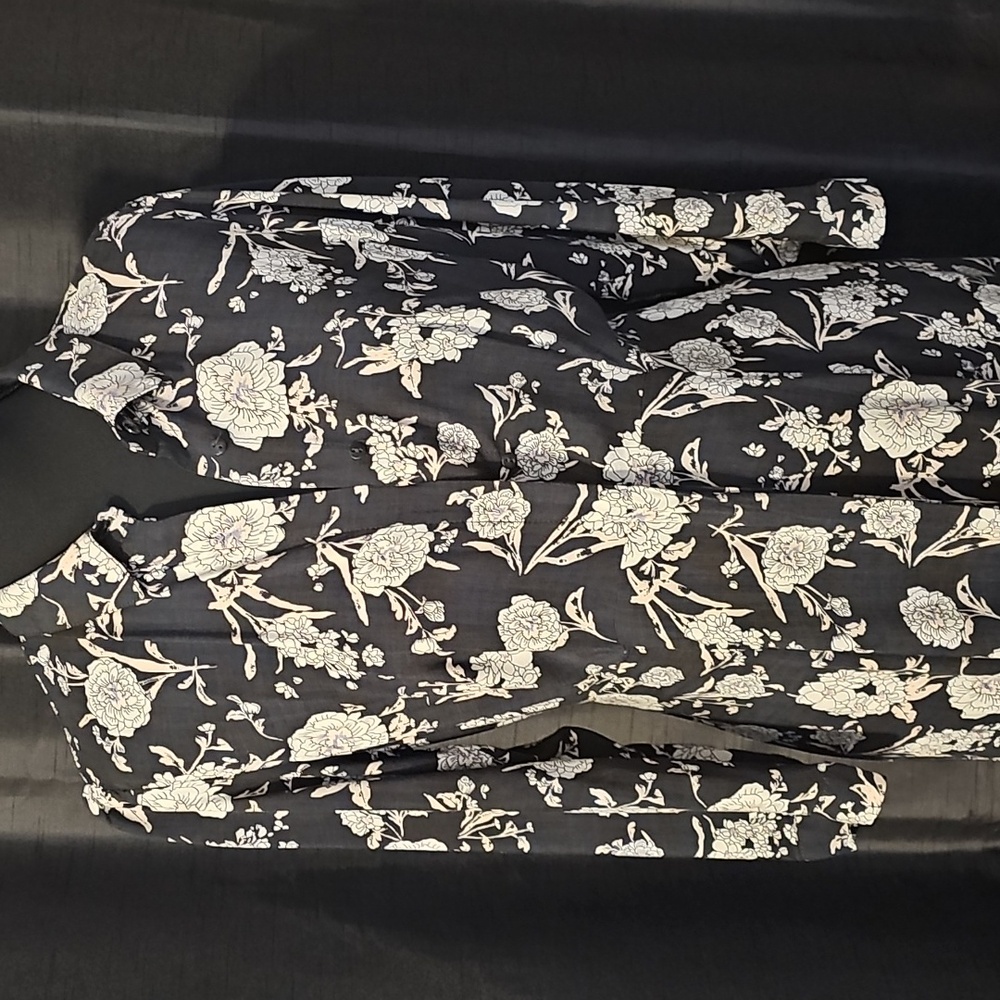 Zara Black and White Floral Maxi Dress - Picture 1 of 14